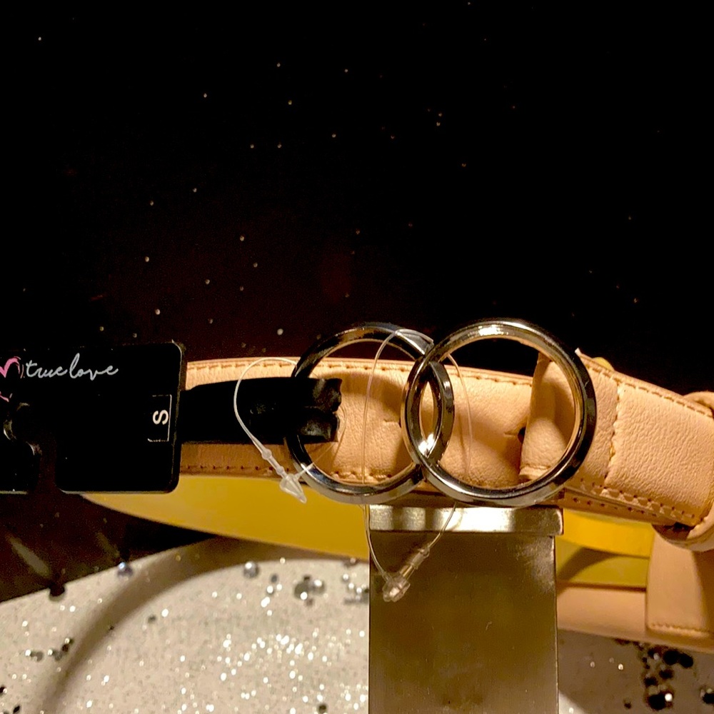 True love pouch belt with silver buckle